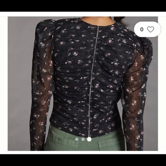 Anthropologie Let Me Be ruched floral top - Picture 4 of 5